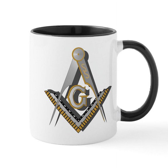 CafePress - Masonic Square And Compass Mug - 11 oz Ceramic Mug - Novelty Coffee Tea Cup