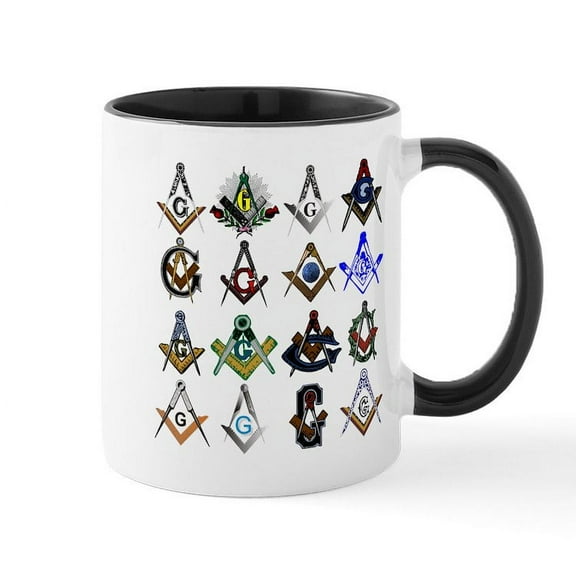 CafePress - Masonic Square And Compass Mug - 11 oz Ceramic Mug - Novelty Coffee Tea Cup