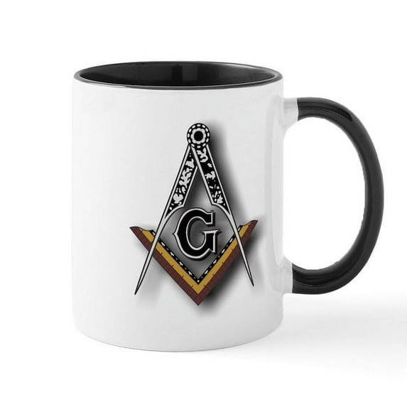 CafePress - Masonic Square And Compass Mug - 11 oz Ceramic Mug - Novelty Coffee Tea Cup