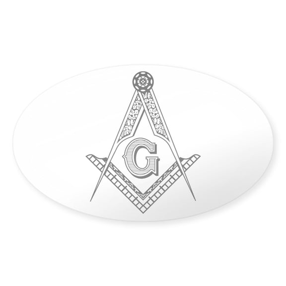 CafePress - Masonic Symbol Oval Sticker - Sticker (Oval)