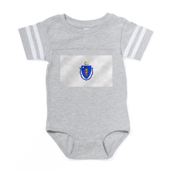 CafePress - Massachusetts State Flag - Cute Infant Baby Football Bodysuit