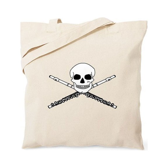 CafePress - Master Flute Skull Tote Bag - Unisex Canvas Tote Bag, Beige, 1-Piece