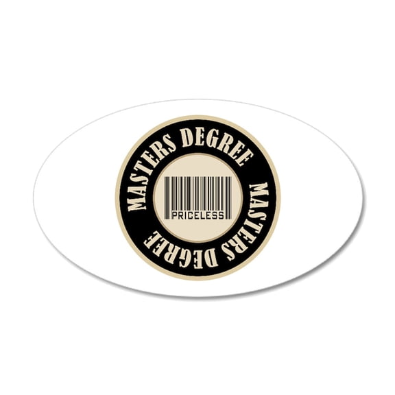 CafePress - Masters Degree Priceless Bar Code 35X21 Oval Wall - 35x21 Oval Wall Decal