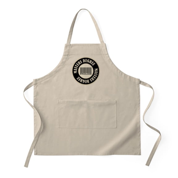 CafePress - Masters Degree Priceless Bar Code BBQ - Kitchen Apron with Pockets, Grilling Apron, Baking Apron
