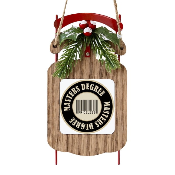 CafePress - Masters Degree Priceless Bar Code - Sled Ornament