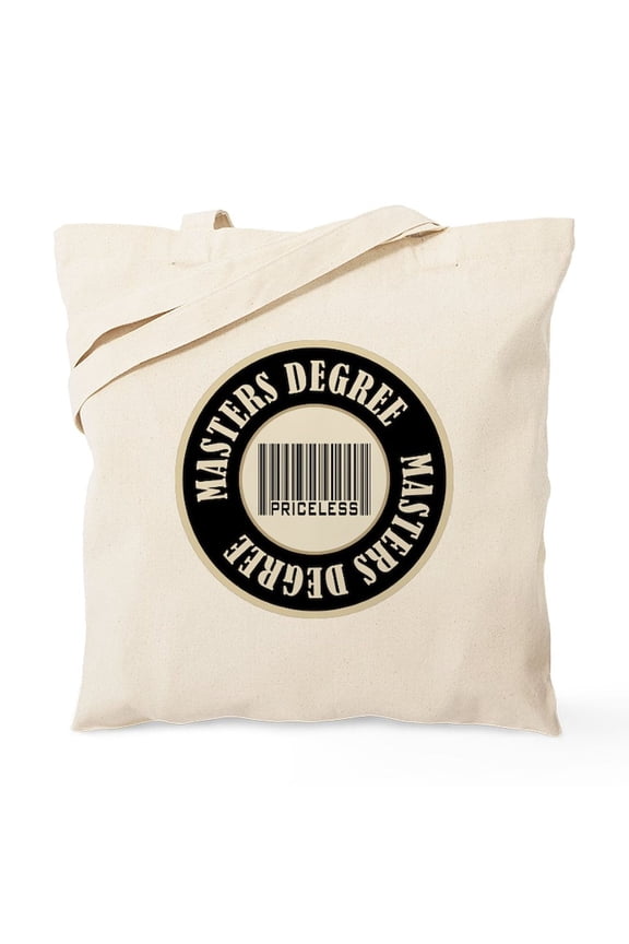 - Masters Degree Priceless Bar Code Tote Bag - Unisex Canvas Tote Bag, Beige, 1-Piece