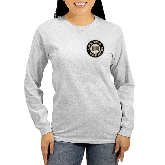 CafePress - Masters Degree Priceless Bar Code Women's Long Sle - Women's Long Sleeve Graphic Casual T-Shirt