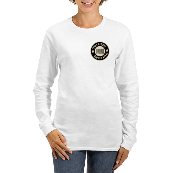 CafePress - Masters Degree Priceless Bar Code Women's Long Sle - Women's Long Sleeve Graphic Casual T-Shirt