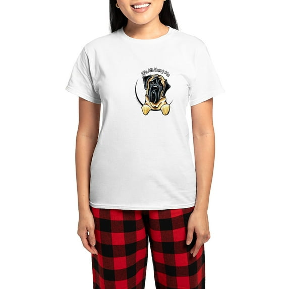 CafePress - Mastiff IAAM Pajamas - Women's Short Sleeve Print T-Shirt and Pants Light Cotton Pajama Set