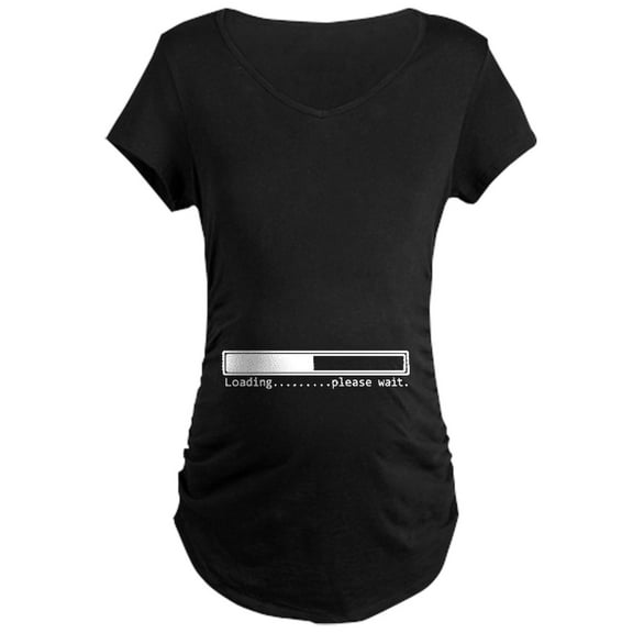 CafePress - Maternity Loading Screen - Maternity Dark T-Shirt