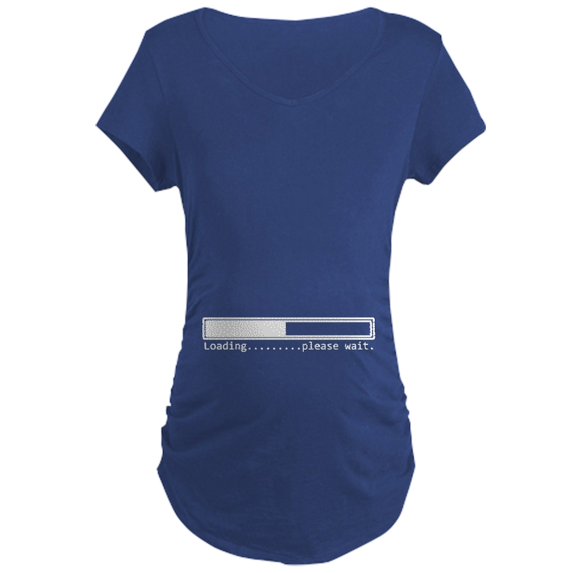 CafePress - Maternity Loading Screen - Maternity Dark T-Shirt