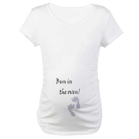 CafePress - Maternity T Shirt Bun In The Oven! - Cotton Maternity T-shirt, Cute & Funny Pregnancy Tee