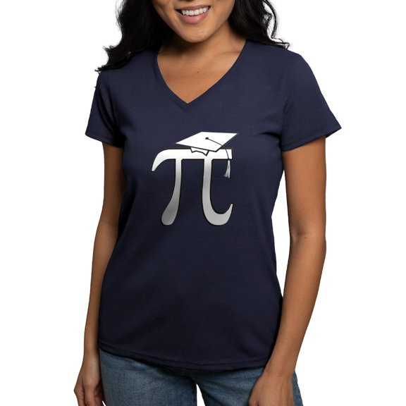 CafePress - Math Pi Graduate Women's V Neck Dark T Shirt - Women's V-Neck Dark T-Shirt