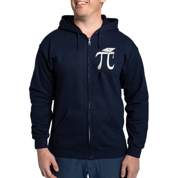 CafePress - Math Pi Graduate Zip Hoodie (Dark) - Zip Hoodie, Classic Hooded Sweatshirt with Metal Zipper