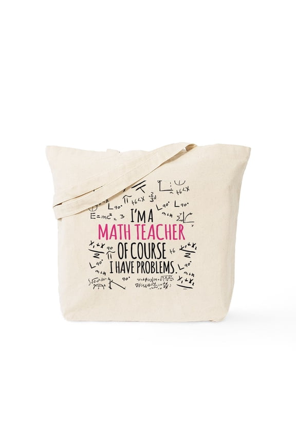 - Math Teacher With Problems Tote Bag - Unisex Canvas Tote Bag, Beige, 1-Piece
