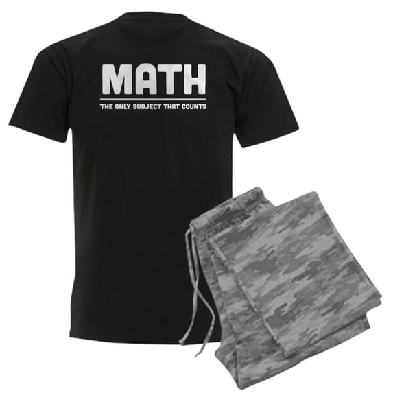 CafePress - Math: The Only Subject That Co Men's Dark Pajamas - Men's Dark Loose Fit Cotton Pajama Set