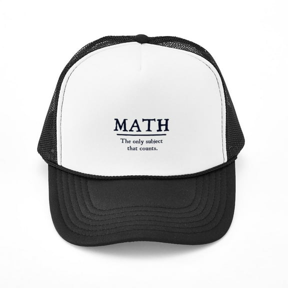 CafePress - Math The Only Subject That Counts - Adjustable Unisex Printed Trucker Hat with Mesh Back