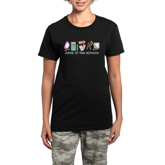 CafePress - Mathweaponsblack Pajamas - Women's Short Sleeve Print T-Shirt and Pants Dark Cotton Pajama Set