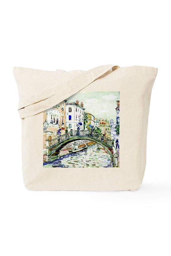 - Maurice Prendergast Little Bridge Tote Bag - Unisex Canvas Tote Bag, Beige, 1-Piece