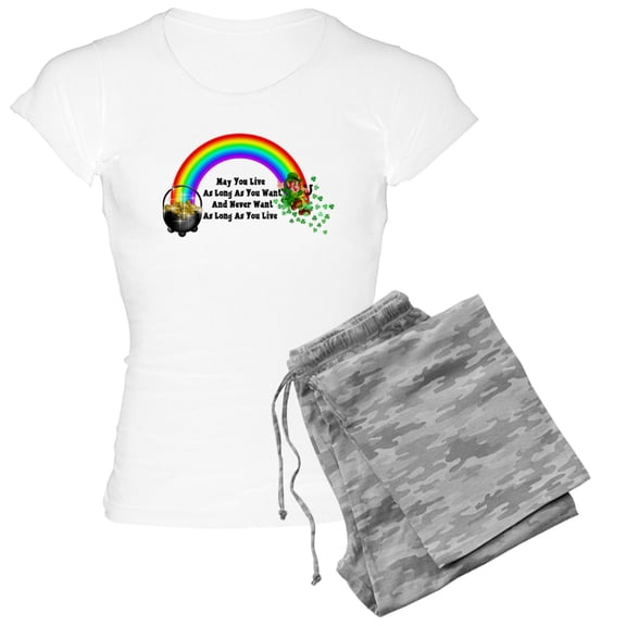 CafePress - May You Never Want Women's Light Pajamas - Women's Short Sleeve Print T-Shirt and Pants Light Cotton Pajama Set