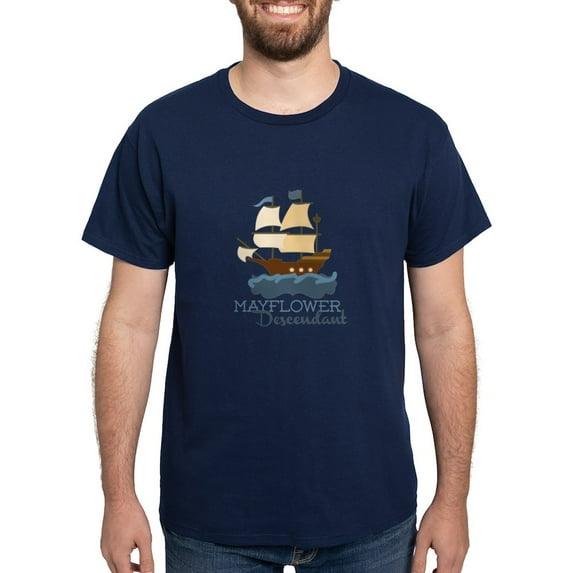 CafePress - Mayflower Descendant T Shirt - Men's Classic Graphic Cotton T-Shirt