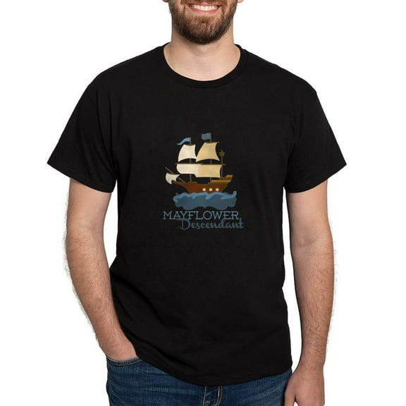 CafePress - Mayflower Descendant T Shirt - Men's Classic Graphic Cotton T-Shirt