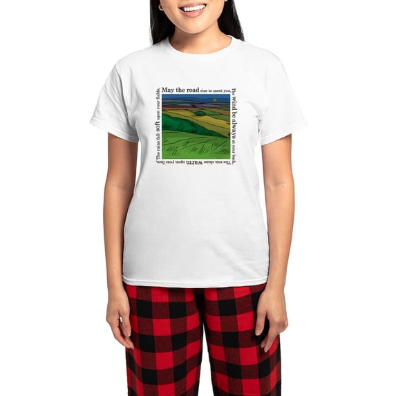CafePress - Maytheroadfinalmain. Women's Light Pajamas - Women's Short Sleeve Print T-Shirt and Pants Light Cotton Pajama Set