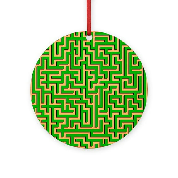 CafePress - Maze, Artwork -  Round Wood Ornament 4"
