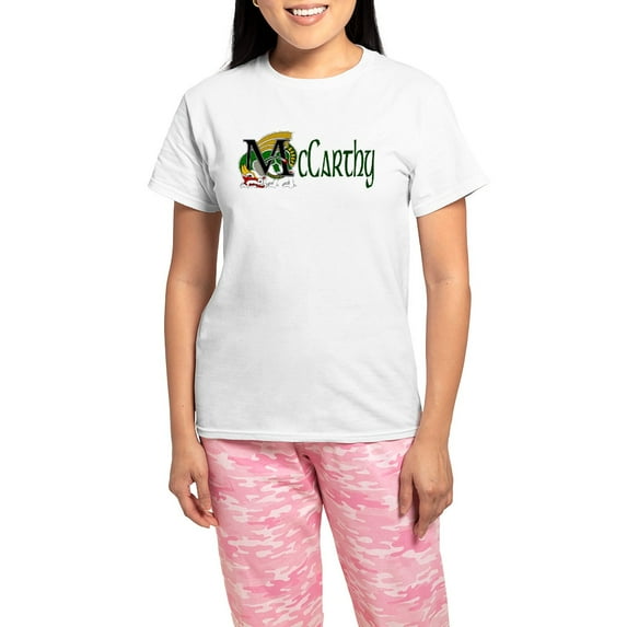 CafePress - Mccarthy Celtic Dragon Women's Light Pajamas - Women's Short Sleeve Print T-Shirt and Pants Light Cotton Pajama Set