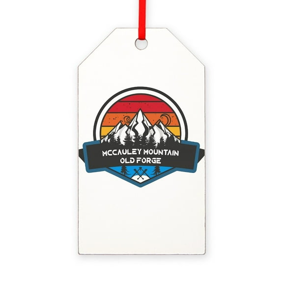 CafePress - Mccauley Mountain Old Forge New York - Wood Gift Tag Ornament 2.25"x4"