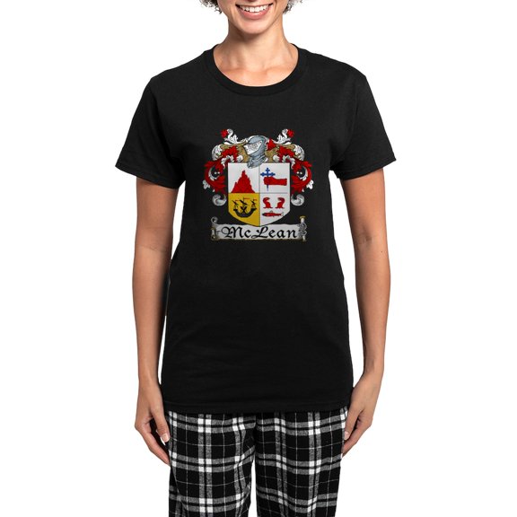CafePress - Mclean Coat Of Arms Women's Dark Pajamas - Women's Short Sleeve Print T-Shirt and Pants Dark Cotton Pajama Set