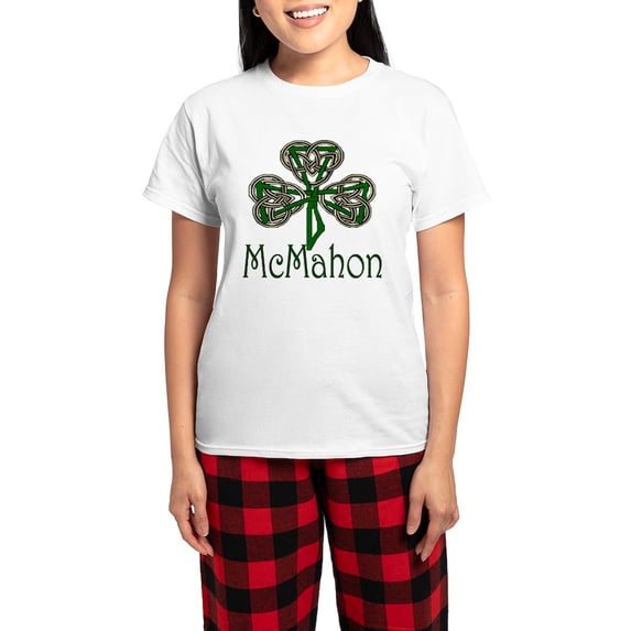 CafePress - Mcmahon Shamrock Women's Light Pajamas - Women's Short Sleeve Print T-Shirt and Pants Light Cotton Pajama Set