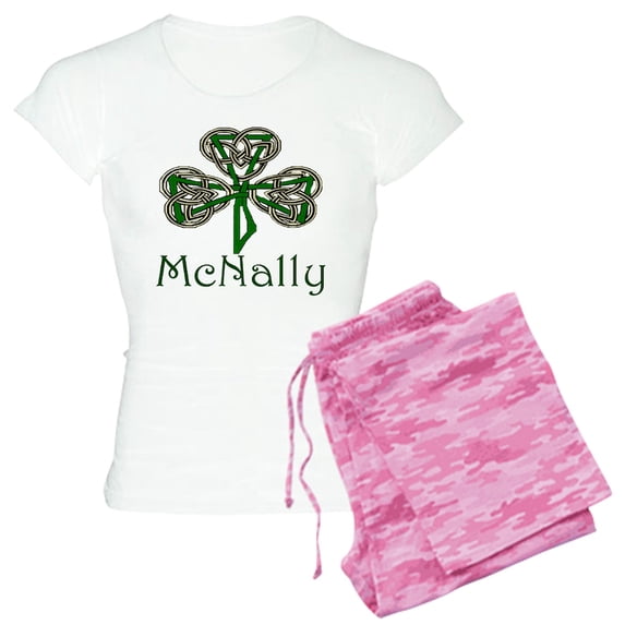 CafePress - Mcnally Shamrock Women's Light Pajamas - Women's Short Sleeve Print T-Shirt and Pants Light Cotton Pajama Set