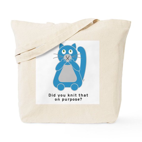CafePress - Mean Kitty Knitting Tote Bag - Unisex Canvas Tote Bag, Beige, 1-Piece