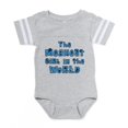 thumbnail image 1 of CafePress - Meanest Girl In The World - Cute Infant Baby Football Bodysuit, 1 of 3