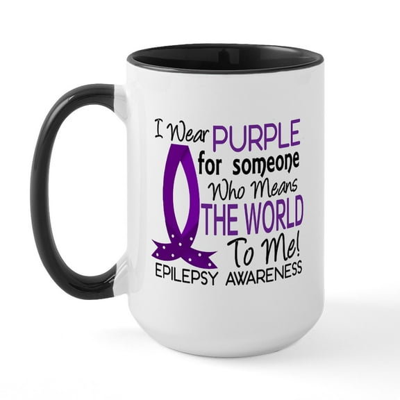 CafePress - Means World To Me 1 Epilepsy Shirts Large Mug - 15 oz Ceramic Large White Novelty Mug