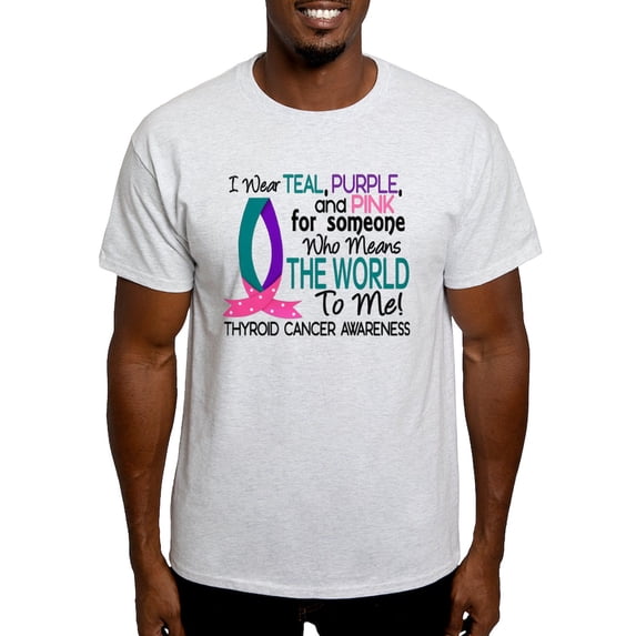 CafePress - Means World To Me 1 Thyroid Cancer Shirts Light T - Men's Classic Graphic T-Shirt