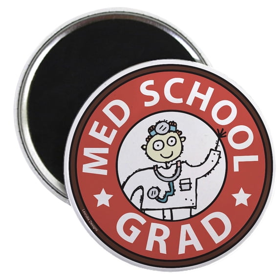 CafePress - Med School Grad (Male) Magnet - 2.25" Round Magnet, Refrigerator Magnet, Button Magnet Style
