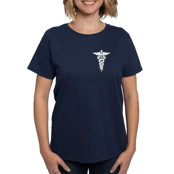 CafePress - Medical Symbol Caduceus Women's Dark T Shirt - Women's Traditional Fit Dark T-Shirt
