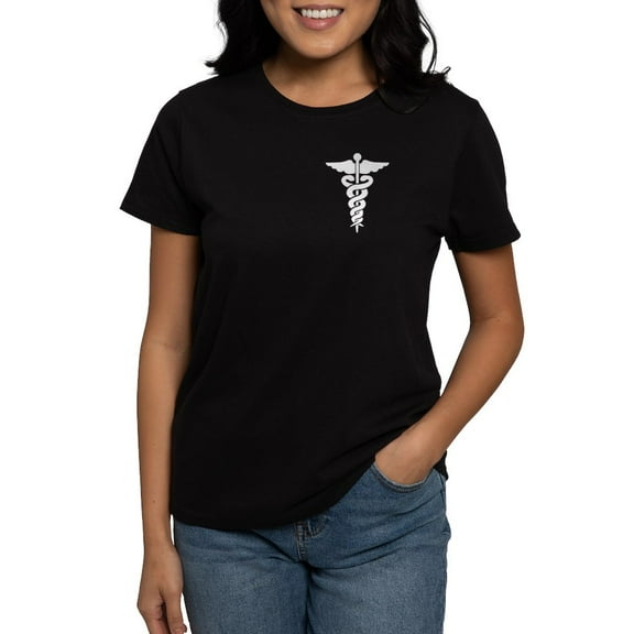 CafePress - Medical Symbol Caduceus Women's Dark T Shirt - Women's Traditional Fit Dark T-Shirt
