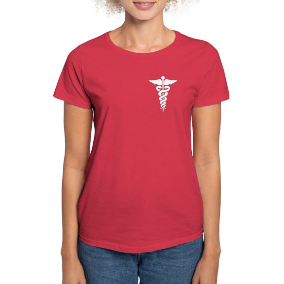 CafePress - Medical Symbol Caduceus Women's Dark T Shirt - Women's Traditional Fit Dark T-Shirt