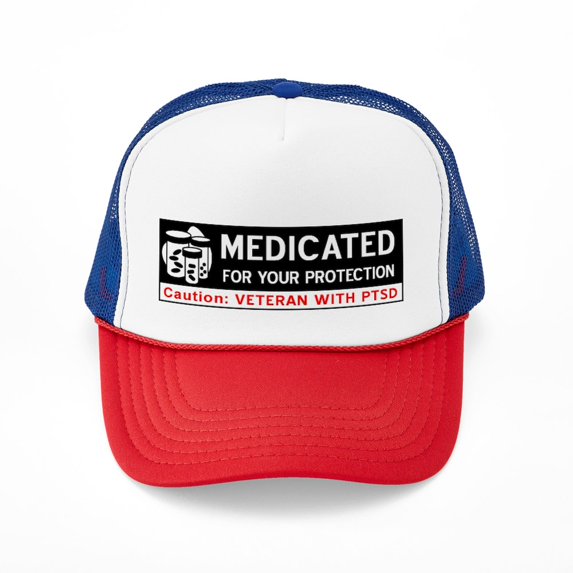 CafePress - Medicated For Your Protection - Adjustable Unisex Printed Trucker Hat with Mesh Back