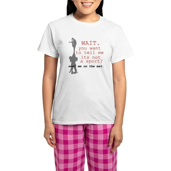 CafePress - Meet Me On The Mat Women's Light Pajamas - Women's Short Sleeve Print T-Shirt and Pants Light Cotton Pajama Set