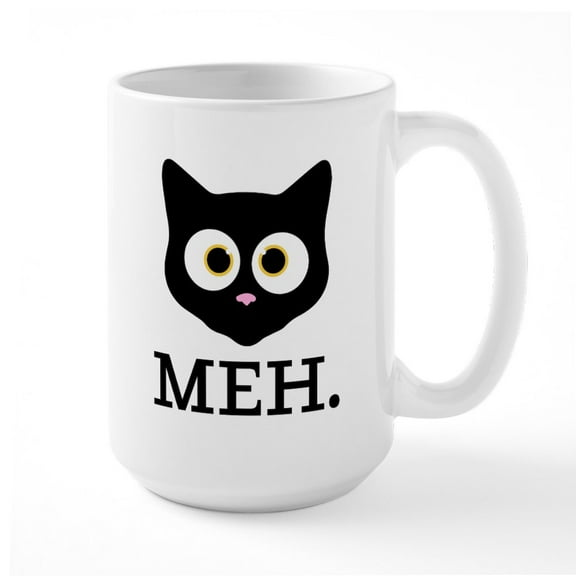 CafePress - Meh. - 15 oz Ceramic Large White Novelty Mug