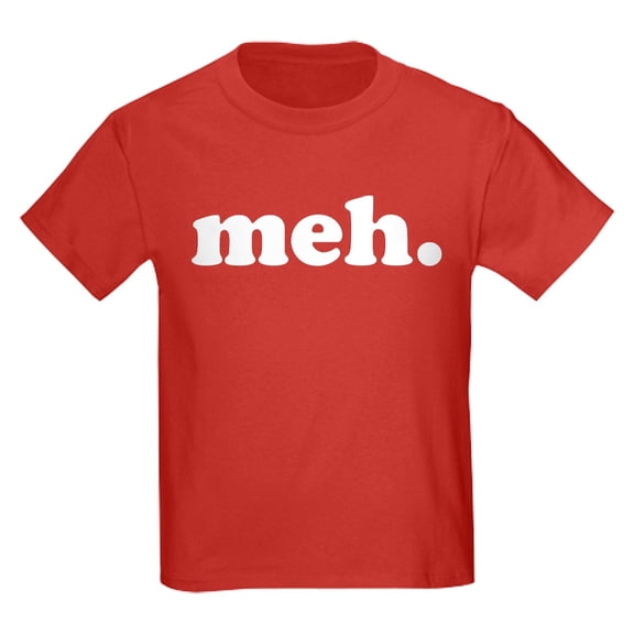 CafePress - Meh Black T Shirt - Dark T-Shirt Kids XS-XL