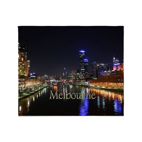 CafePress - Melbourne City Light Yarra River Reflection Throw - Soft Fleece Throw Blanket, 50"x60" for All Ages
