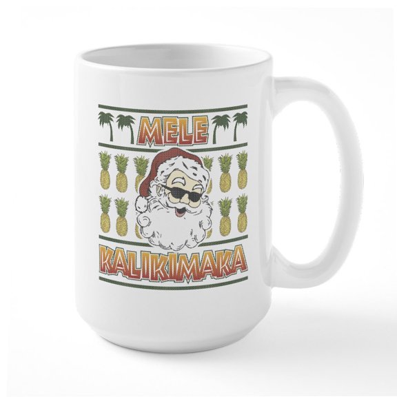 CafePress - Mele Kalikimaka - 15 oz Ceramic Large White Novelty Mug