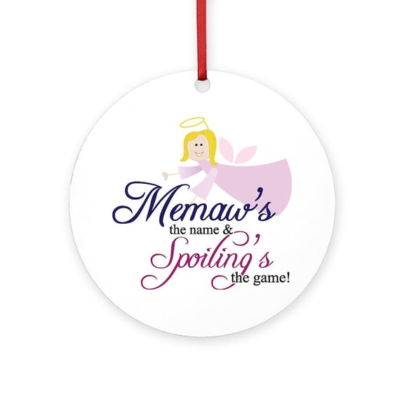 CafePress - Memaw Angel -  Round Wood Ornament 4"