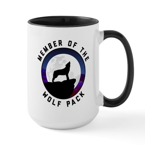 CafePress - Member Of The Wolf Pack - 15 oz Ceramic Large White Novelty Mug