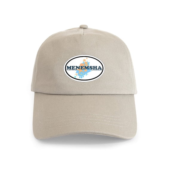 CafePress - Menemsha MA Oval Design. Cap - Adjustable 100% Brushed Unisex Casual Cotton Baseball Cap, Beige, 1